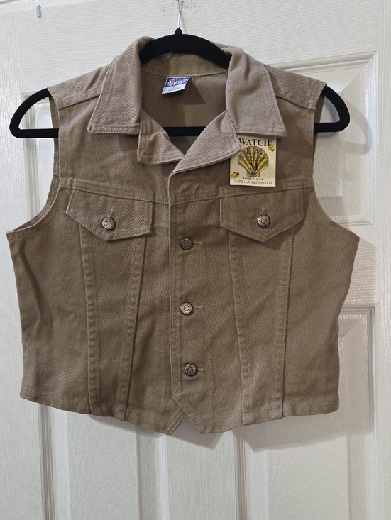Watch La Other - Unbranded Women's Tan Sleeveless Denim-Style Vest